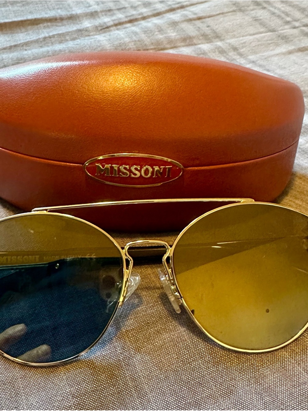 Missoni Gold Frame Sunglasses with Amber Gradient Lenses